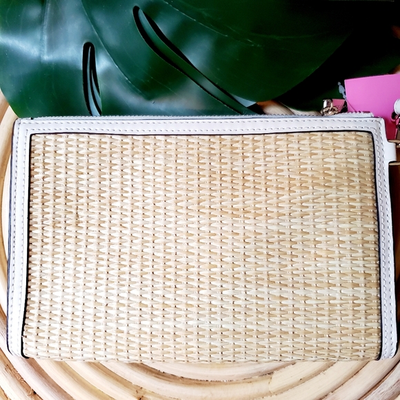 🆕 Pina colada pineapple fruit yellow green kate spade wristlet wallet straw